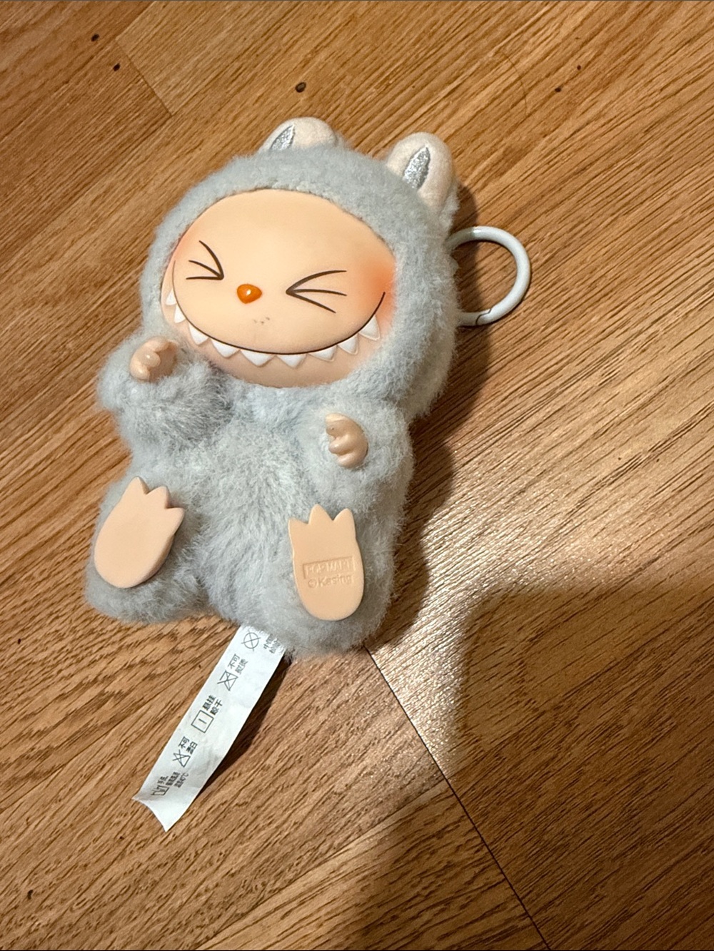 Labubu Keychain - Light Gray